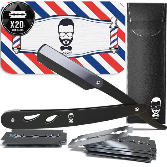 Straight Razor Kit – Replaceable Blades & Leather Case