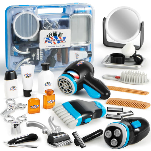 Joyin Barber Shop Pretend Play Toy – 23 Pcs Haircut Kit for Boys
